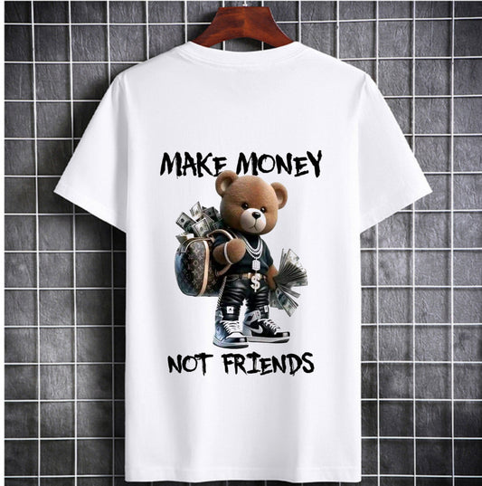 BEAR PRINTED T SHIRTS FOR BOYS WHITE COLOUR