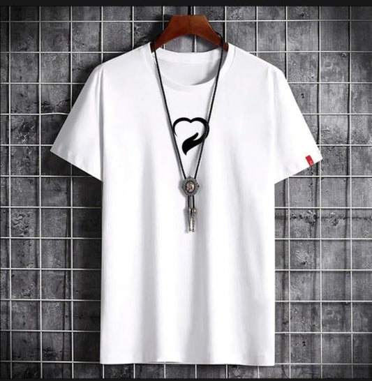 HEART PRINTED T SHIRTS FOR BOYS WHITE COLOUR