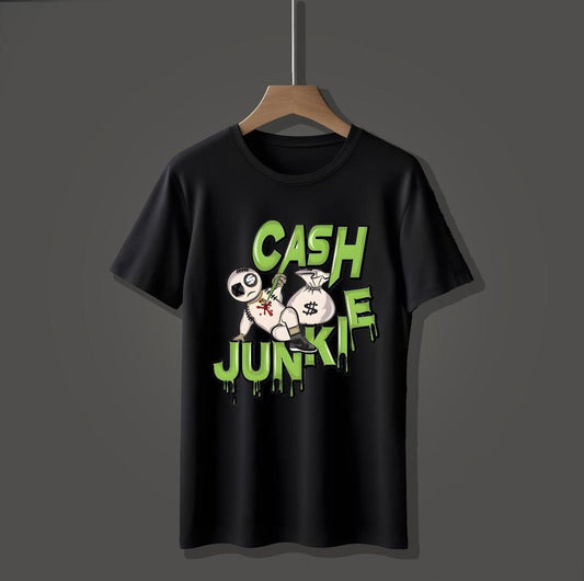 CASH JUNKIE PRINTED T SHIRTS FOR BOYS BLACK COLOUR