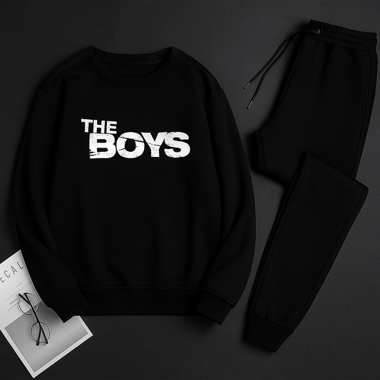 The Boys Printed Winter Track Suit For Boys Black Color